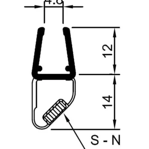 Magneetlijst M6 deur | transparant